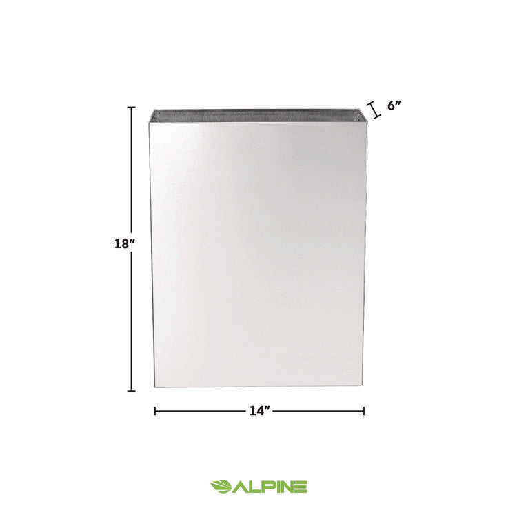Stainless Steel Surface-Mounted Waste Receptacle, 6.4 gal, Brushed Stainless Steel