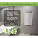Stainless Steel Recessed 12 Gal Leak-Proof Waste Receptacle, Brushed Stainless Steel