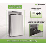 Stainless Steel Recessed 12 Gal Leak-Proof Waste Receptacle, Brushed Stainless Steel