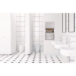 Stainless Steel Surface-Mounted Paper Towel Dispenser with Waste Receptacle, 28 x 4 x 14