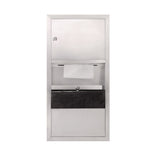 Stainless Steel Surface-Mounted Paper Towel Dispenser with Waste Receptacle, 28 x 4 x 14