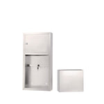 Stainless Steel Surface-Mounted Paper Towel Dispenser with Waste Receptacle, 28 x 4 x 14