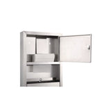 Stainless Steel Surface-Mounted Paper Towel Dispenser with Waste Receptacle, 28 x 4 x 14