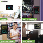 LED Illuminated Hanging Message Writing Board, Black 22" x 30" Surface, Black 23.6" x 31.5" Frame