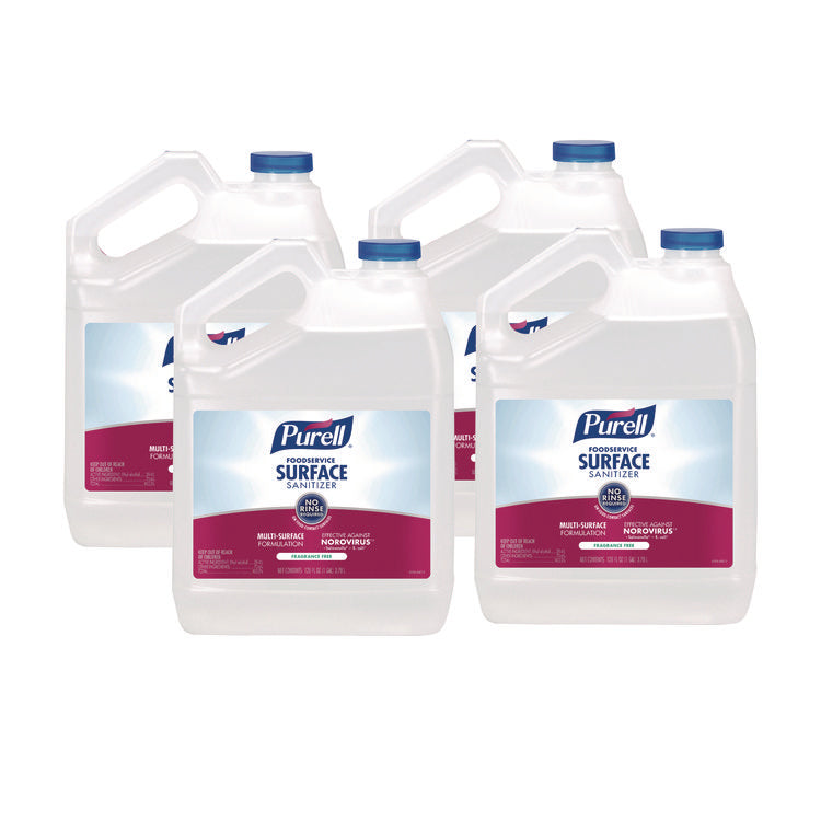 Foodservice Surface Sanitizer, Fragrance-Free, 1 gal Bottle, 4/Carton