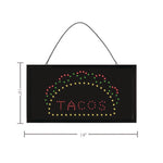 LED Rectangular TACO Sign, 19 x 10, Black Frame, Green/Red/Yellow Graphics