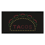 LED Rectangular TACO Sign, 19 x 10, Black Frame, Green/Red/Yellow Graphics