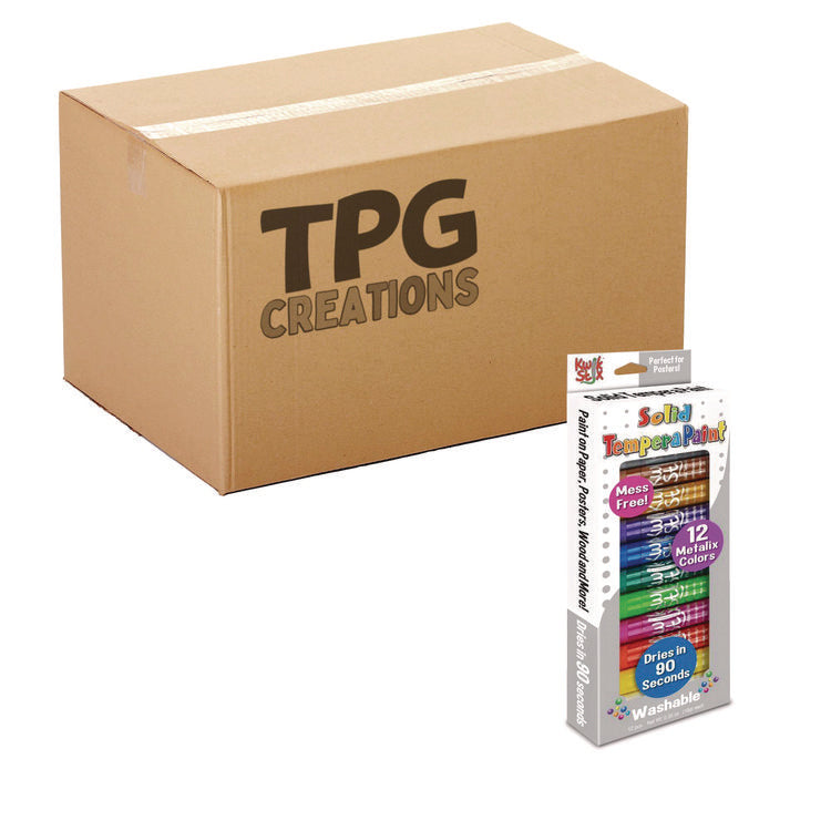 Kwik Stix Tempera Paint Set, 12 Assorted Metallic Colors, 12/Set, 12 Sets/Carton