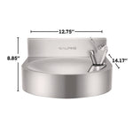 Wall-Mounted Indoor/Outdoor Water Fountain, Single-Level, Non-Filtered, Non-Refrigerated, Silver