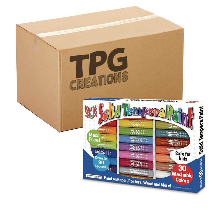 Kwik Stix Tempera Paint Set, 30 Assorted Colors, 30/Pack, 6 Packs/Carton