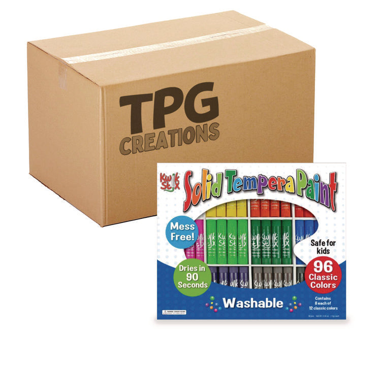 Kwik Stix Tempera Paint Set, 12 Assorted Colors, 96/Pack, 2 Packs/Carton
