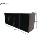 Wood Adjustable 24 Compartment Literature Organizer, 24 Sections, Letter Size, 39.3 x 11.8 x 16.3, Black