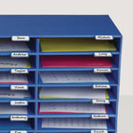 File Classroom Literature Organizer, 30 Sections, Letter Size, 32 x 13 x 21, Blue