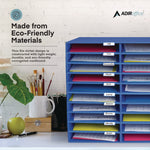 File Classroom Literature Organizer, 30 Sections, Letter Size, 32 x 13 x 21, Blue