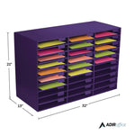File Classroom Literature Organizer, 30 Sections, Letter Size, 32 x 13 x 21, Purple