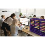 File Classroom Literature Organizer, 30 Sections, Letter Size, 32 x 13 x 21, Purple