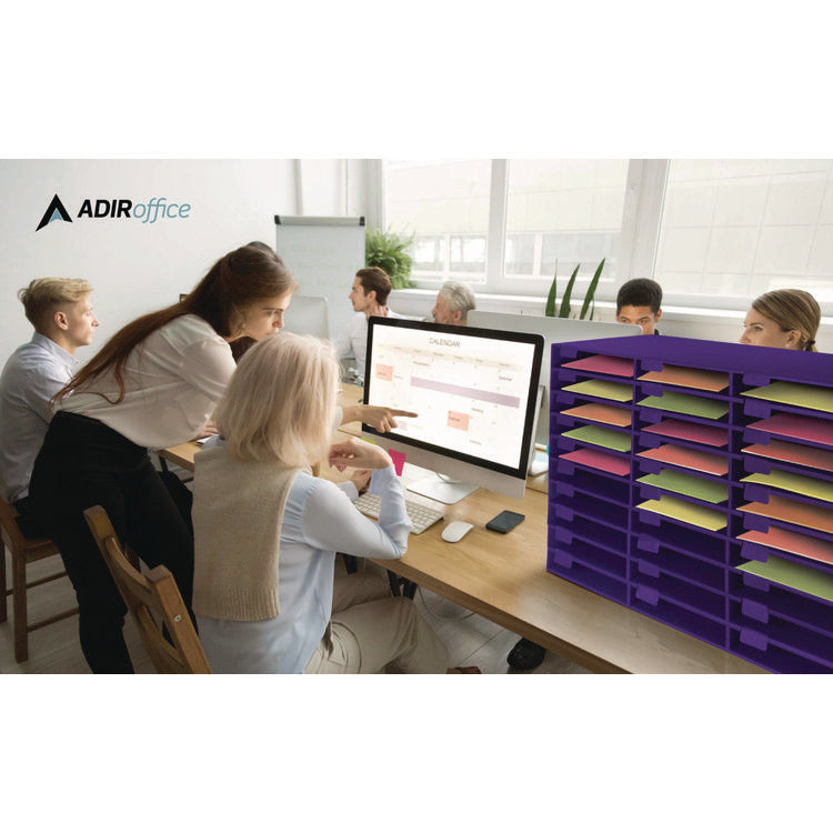 File Classroom Literature Organizer, 30 Sections, Letter Size, 32 x 13 x 21, Purple