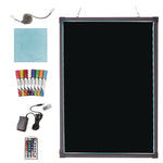 LED Illuminated Hanging Message Writing Board, Black 22" x 30" Surface, Black 23.6" x 31.5" Frame
