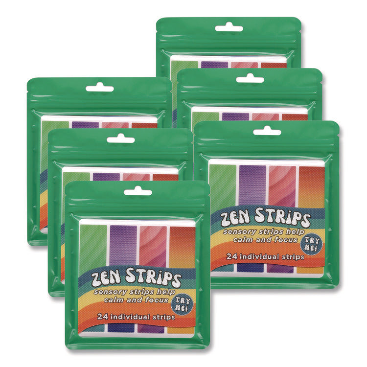 Zen Strips, Bumpy Gradient Classpack, Assorted Colors, 24/Set, 6 Sets/Carton