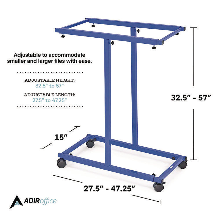 Blueprint Storage Cabinet Steel Vertical Plan Center, Assorted Document Sizes, 15" x 27" to 47.25" x 32.5" to 57", Blue