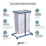 Blueprint Storage Cabinet Steel Vertical Plan Center, Assorted Document Sizes, 15" x 27" to 47.25" x 32.5" to 57", Blue