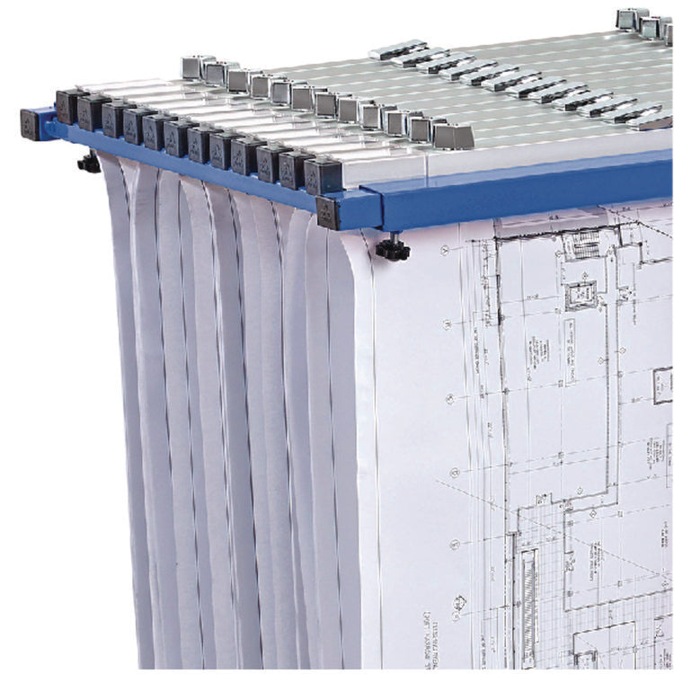 Blueprint Storage Cabinet Steel Vertical Plan Center, Assorted Document Sizes, 15" x 27" to 47.25" x 32.5" to 57", Blue