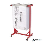Expandable Blueprint Storage Cabinet Mobile Plan Center, Assorted Document Sizes, 20.5" x 28" to 46.5" x 50.75", Red