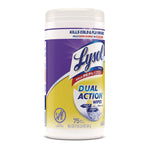 Dual Action Disinfecting Wipes, 1-Ply, 7 x 7.5, Citrus, White/Purple, 75/Canister, 6 Canisters/Carton