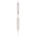 207 Plus+ Gel Pen, Retractable, Medium 0.7 mm, Black Ink, White Barrel, Dozen