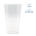 Translucent Plastic Cold Cups, 20 oz, Clear, 1,000/Carton