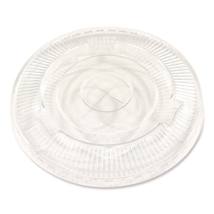 Crystal-Clear Cold Cup Straw-Slot Lids, Fits 9 oz to 10 oz Cold Cups, Plastic, Clear, 100/Pack