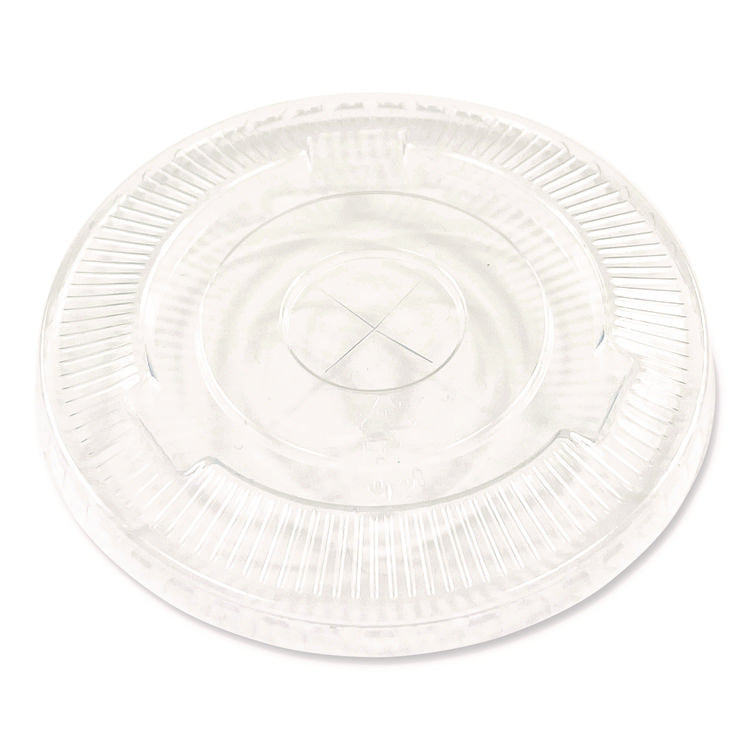 Crystal-Clear Cold Cup Straw-Slot Lids, Fits 9 oz to 10 oz Cold Cups, Plastic, Clear, 1,000/Carton