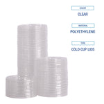 Crystal-Clear Cold Cup Straw-Slot Lids, Fits 9 oz Squat/12 oz Cold Cups, Plastic, Clear, 100/Pack