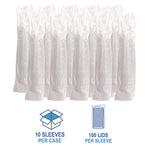 Crystal-Clear Cold Cup Straw-Slot Lids, Fits 9 oz Squat/12 oz Cold Cups, Plastic, Clear, 1,000/Carton