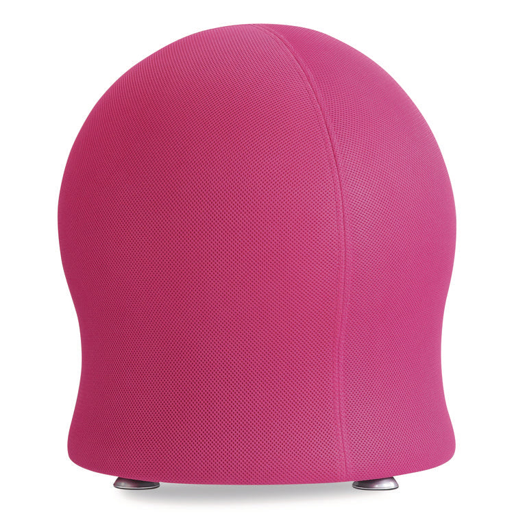 Zenergy Ball Chair, Backless, Supports Up to 250 lb, Pink Fabric Seat, Silver Base