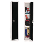 Steel Storage Locker, 1 Compartment, 12 x 12 x 72, Black