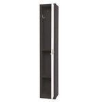 Steel Storage Locker, 1 Compartment, 12 x 12 x 72, Black Body/White Doors