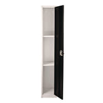 Steel Storage Locker, 1 Compartment, 12 x 12 x 72, Black