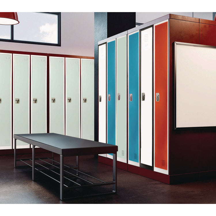 Steel Storage Locker, 1 Compartment, 12 x 12 x 72, Misty Green