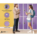 Steel Storage Locker, 2 Compartment, 12 x 12 x 72, Purple