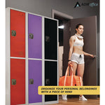 Steel Storage Locker, 2 Compartment, 12 x 12 x 72, Purple