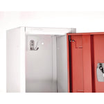 Steel Storage Locker, 2 Compartment, 12 x 12 x 72, Red