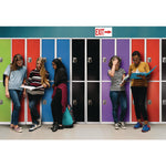 Steel Storage Locker, 2 Compartment, 12 x 12 x 72, Red