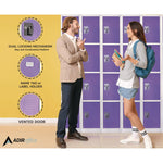 Steel Storage Locker, 4 Compartment, 12 x 12 x 72, Purple