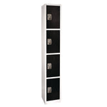 Steel Storage Locker, 4 Compartment, 12 x 12 x 72, Black