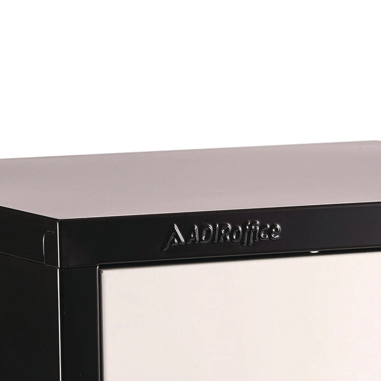 Steel Storage Locker, 4 Compartment, 12 x 12 x 72, Black Body/White Doors