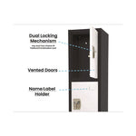 Steel Storage Locker, 4 Compartment, 12 x 12 x 72, Black Body/White Doors