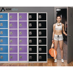 Steel Storage Locker, 6 Compartment, 12 x 12 x 72, Blue