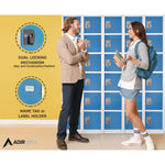 Steel Storage Locker, 6 Compartment, 12 x 12 x 72, Blue
