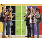 Steel Storage Locker, 4 Compartment, 12 x 12 x 72, Green